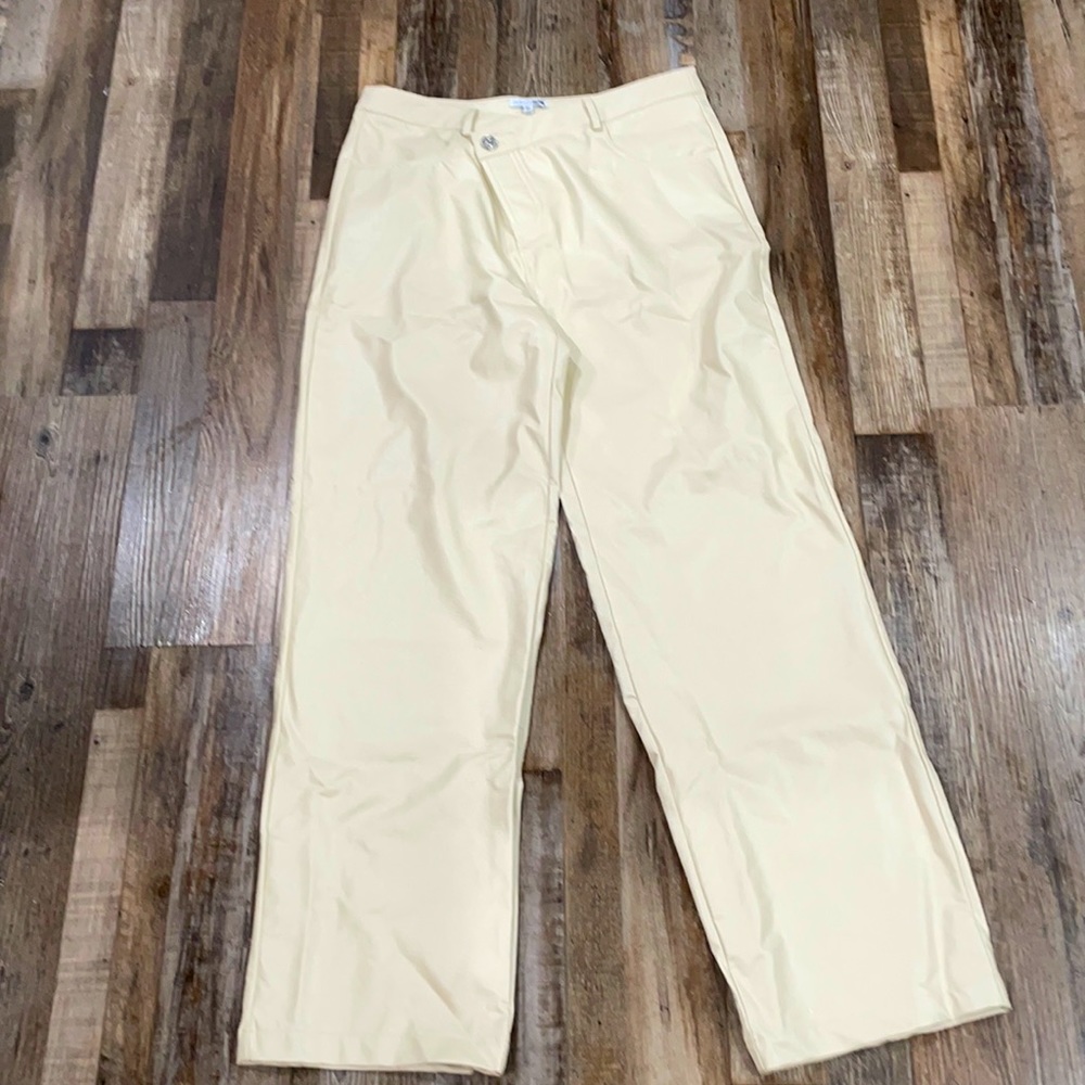 Cream Leather Pants